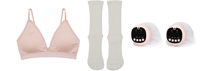 フェムテックアワード 産前 産後 母乳漏れ 搾乳 マミー・ブラレット リネ ABK ハンズフリー 搾乳器 ABK コットンシルクシークレットソックス WRAY