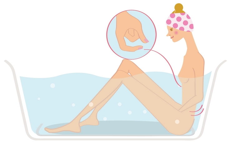 お風呂で腟に指を入れて骨盤底トレが正しく出来ているかチェック