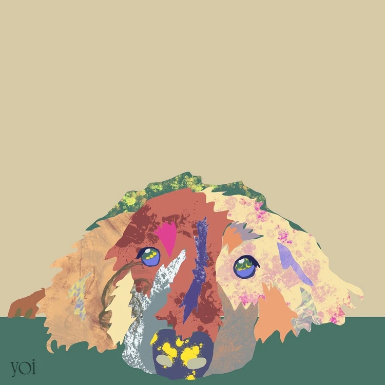 フリーステッチ ミニチュアダックスフント ペットアート