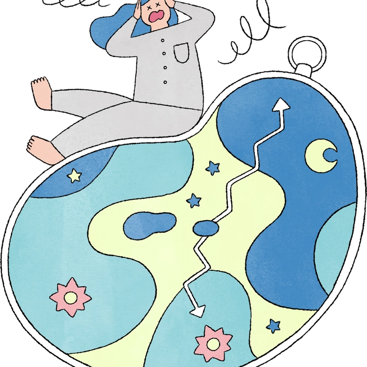 体内時計が乱れた社会的時差ボケのイメージ