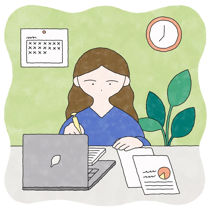 大人の発達障害 イラスト オフィス 仕事 女性